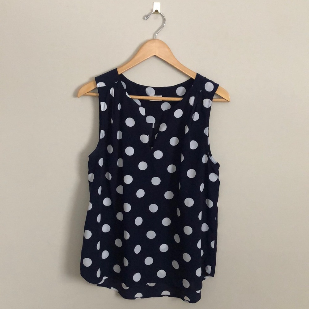 Pixley Split Neck Polka Dot Tank sz Med